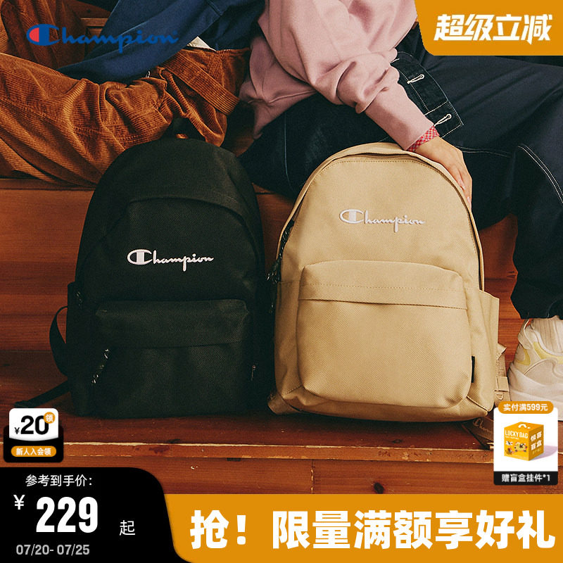 Champion冠军双肩包春季女时尚背包大容量书包男旅行包运动包字母