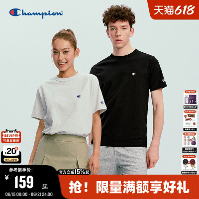 Champion冠军短袖男2026夏季新款纯棉经典款T恤女基础休闲风显瘦