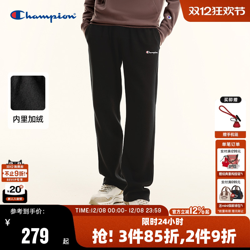 Champion冠军直筒卫裤男加绒