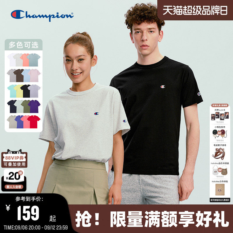 Champion冠军情侣纯棉短袖T恤图片