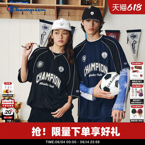 Champion冠军圆领插肩印花T恤