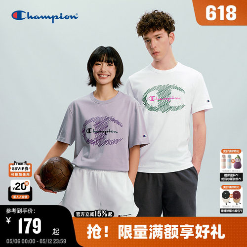 Champion冠军涂鸦印花短袖t恤