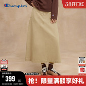 斜纹布长裙显瘦盐系工装 新款 风A字裙 秋季 Champion冠军半身裙春季