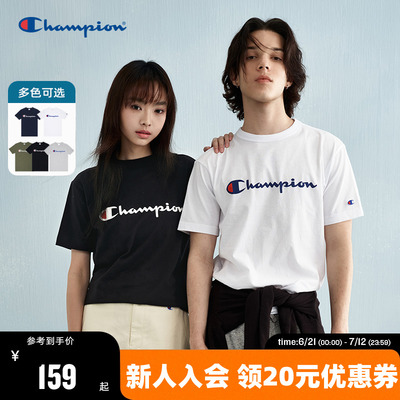 Champion冠军胶印logo圆领T恤