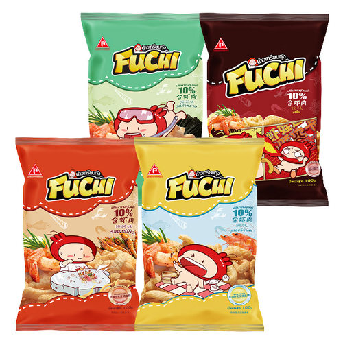 泰国进口富吃虾条原味海苔味辣味烧烤味薯条膨化食品办公休闲零食