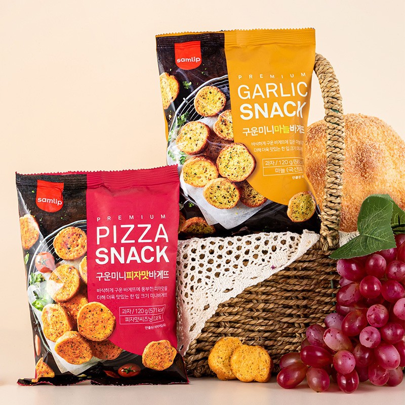 韩国进口 Samlip三立黄油披萨蒜香法式烤面包干办公室追剧小零食