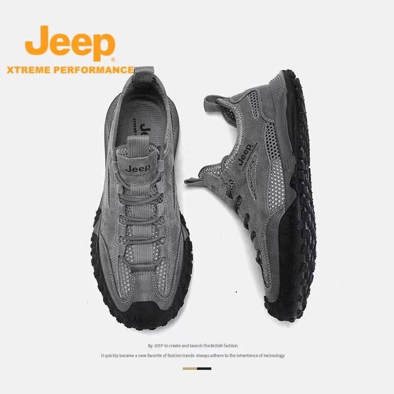 jeep吉普男鞋2026新款户外登山鞋薄款透气网面休闲运动鞋夏季鞋子