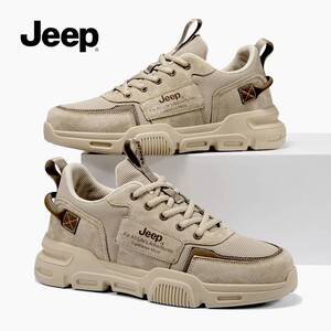 jeep吉普男鞋秋冬2026新款网面运动休闲老爹户外男款增高男士鞋子