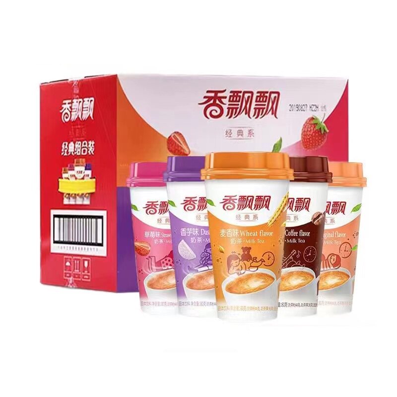 香飘飘椰果奶茶整箱80g*30杯装原味麦香草莓香芋咖啡味热冲饮奶茶