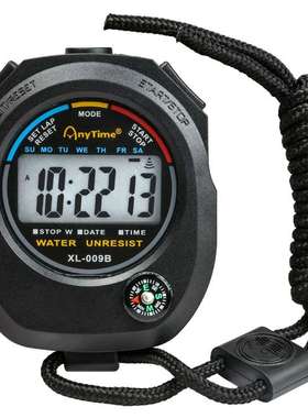 anytime电子秒表多功能计时器大字显示防震防磁田径训练比赛跑表