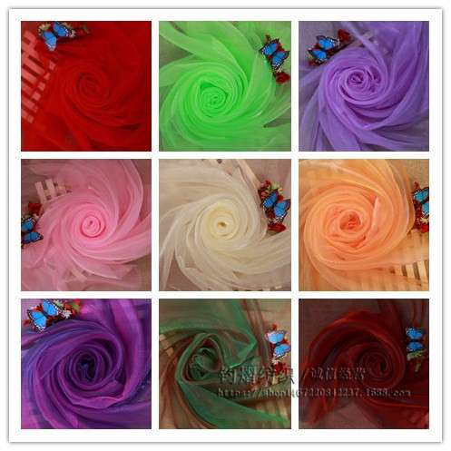 外贸21支双色幻彩雪纱布料楼梯装饰婚庆手工DIY面料一件