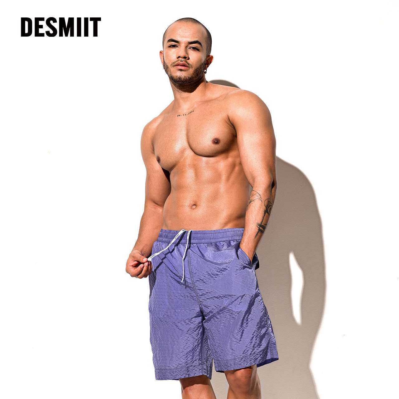 年新品desmiit沙滩裤男速干泳裤宽松版海边短裤B