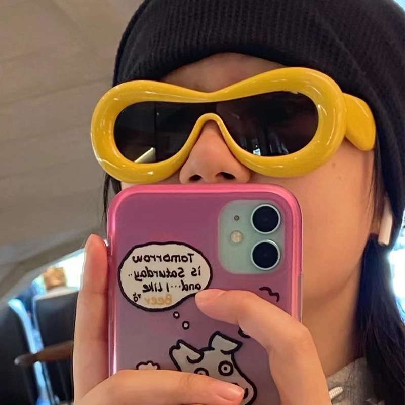 糖果色充气面包膨胀墨镜潮流辣妹连体个性搞怪眼镜时尚街拍太阳镜