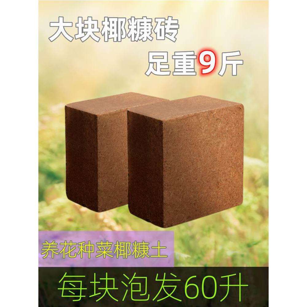 椰砖栽培基质椰糠砖肥料椰壳砖无菌种花种菜营养土椰土大块压缩砖