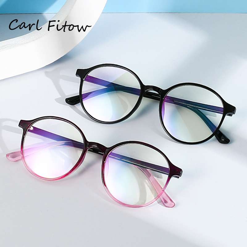 圆框防蓝光眼镜女 韩版时尚早八平光镜ins时尚可配度数复古眼镜框