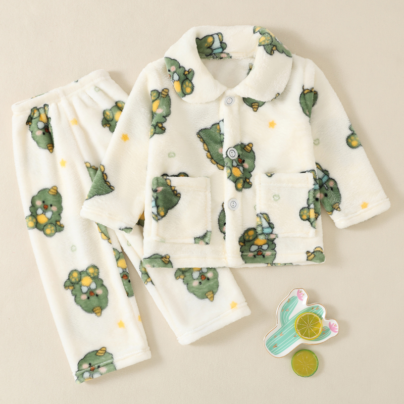 秋冬季儿童睡衣法兰绒套装