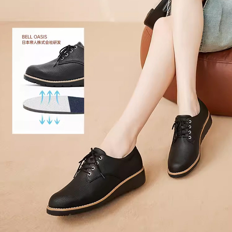 Pansy日本新款轻便舒适上班通勤皮质黑色防滑系带气质舒适鞋101,女鞋,浅口单鞋,淘宝优惠券,粉丝福利购,淘宝优惠卷