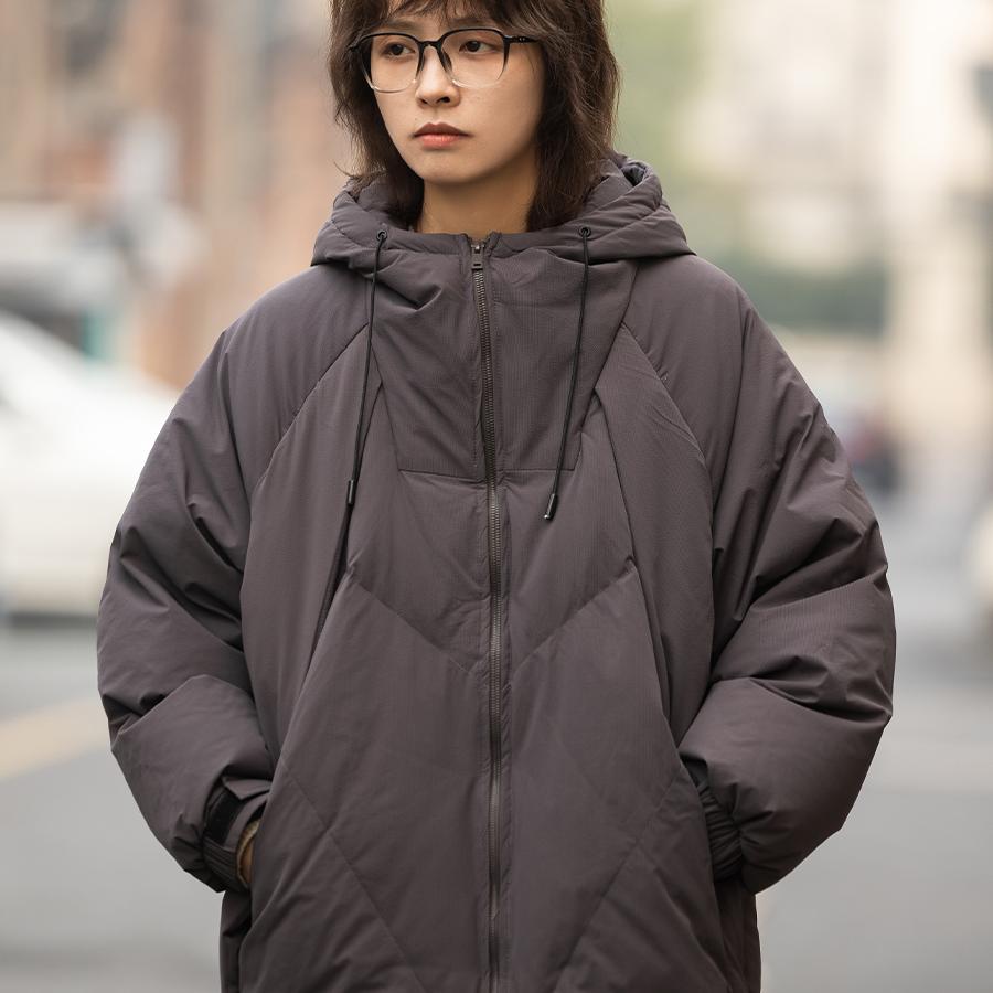 日系复古宽松休闲羽绒服