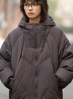 弎狸TIP 日系复古连帽羽绒服外套解构设计90白鸭绒男女宽松休闲潮