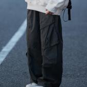 多口袋直筒工装 裤 美式 弎狸TIP 复古设计感男女炸街打褶休闲裤 子潮