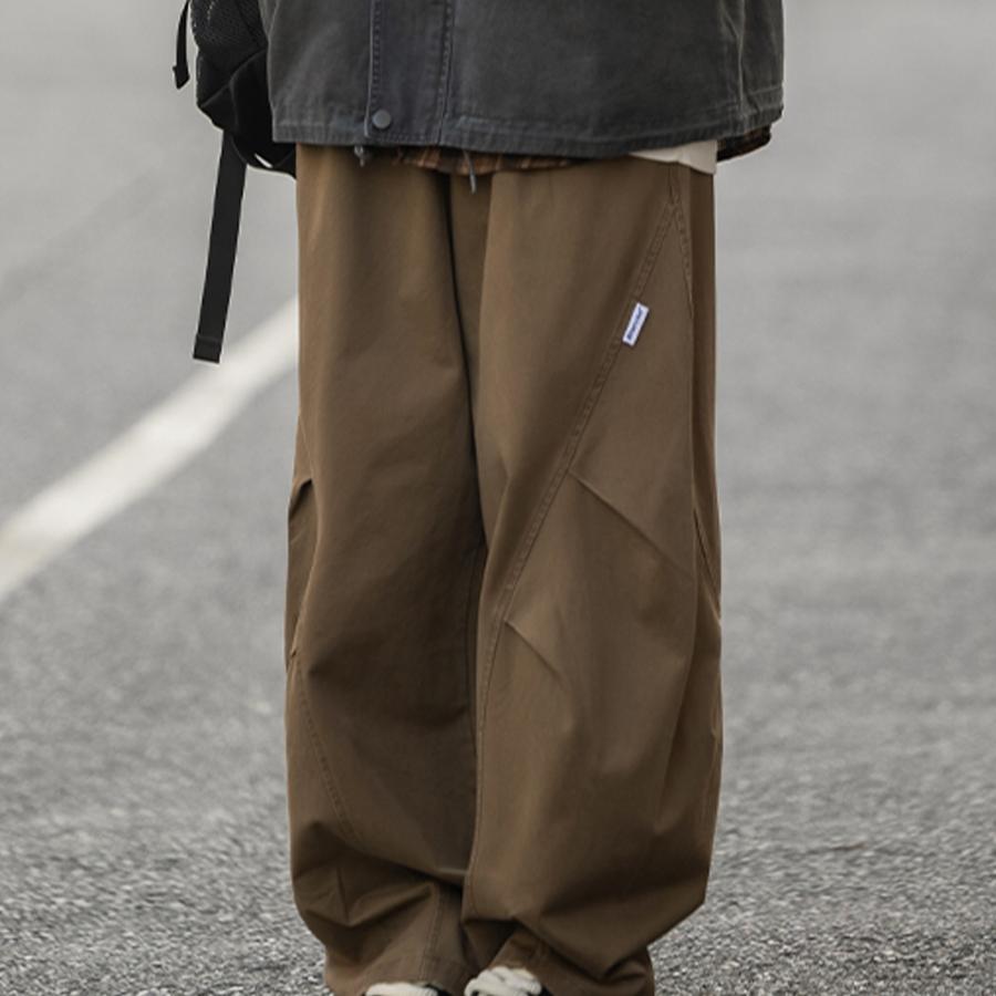 日系复古纯色伞兵休闲裤