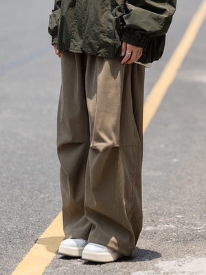 百搭日系简约休闲褶皱慵懒风卫裤
