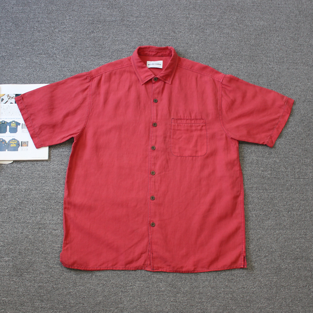 小奢男装 真丝+麻料+棉 翻领短袖衬衫 瑕疵we shi today