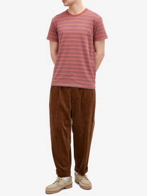 乐福佬仁双啊男装 24醉薪提花条纹圆领短袖T恤 F39 we shi today