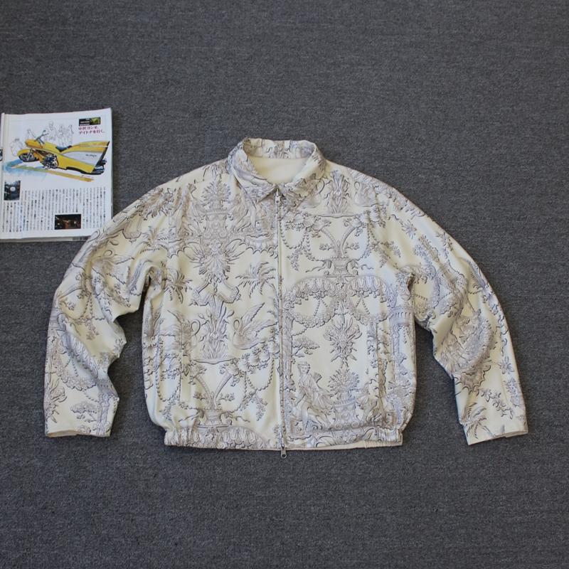 美系chao拍男女同款 100%真丝 两面穿夹克外套we shi today D21