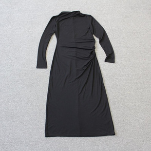 连衣裙 $295 问次 today 侧边提褶垂坠收腰长袖 shi D11 女装