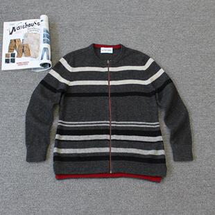 羊毛四家女装 条纹圆领羊毛针织外套we shi today