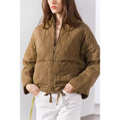 shi 咋了 today 瑕疵 女装 立领衔缝夹棉廓形洗水做旧夹克