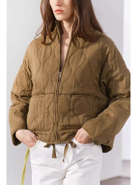 咋了 女装 立领衔缝夹棉廓形洗水做旧夹克 瑕疵 we shi today