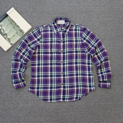 乐福佬仁 齐下副线 撤柜 女装 格子长袖衬衫 D17we shitoday