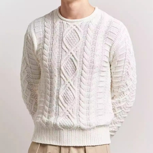 小厚 today 重磅纽花圆领纯棉针织衫 shi 乐福佬仁男装