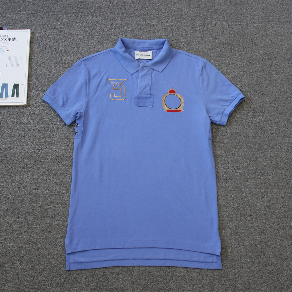 乐福佬仁老标男装 翻领纯棉短袖T恤 瑕疵we shi today