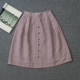 today 格子 千鸟格 复古 亚麻 半身裙泡泡裙 shi 女装
