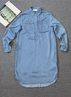 乐福佬仁 齐下副线 撤柜 女装 条纹长袖连衣裙 43we shitoday