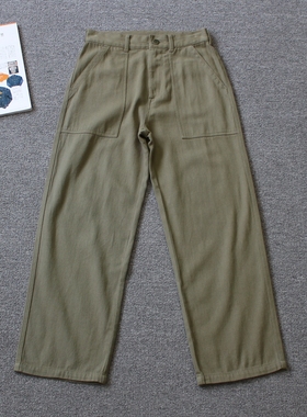 女装 斜纹布高腰工装直筒休闲裤we shi today D16