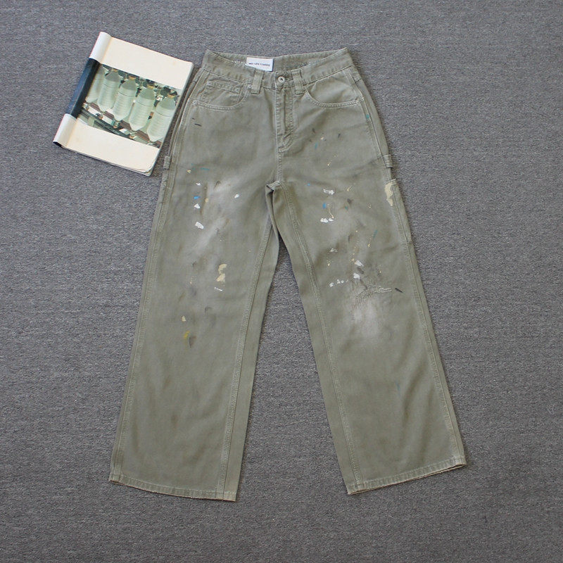 男女同款 脏洗做旧 油漆泼墨 宽松直筒工装裤  we shi todayB,女装/女士精品,牛仔裤,淘宝优惠券,粉丝福利购,淘宝优惠卷