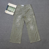 脏洗做旧 油漆泼墨 男女同款 宽松直筒工装 裤 shi todayB