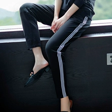 Quần ba lỗ cỡ lớn màu cam nữ phiên bản Hàn Quốc của mùa thu 2018 mùa thu lỏng lẻo thun thun eo thon hoang dã