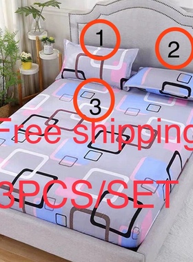 床罩winter bedding set 1 fitted bed sheet+2 pillow case 3pcs
