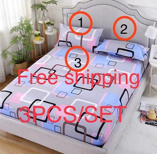 床罩winter bedding set 1 fitted bed sheet+2 pillow case 3pcs