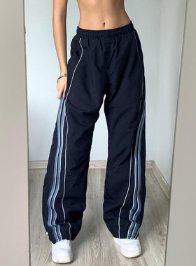 Loose Casual Cargo Sweatpants Women Vintage Wide Leg Pants