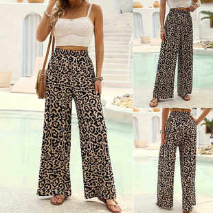 裤 size leopard casual women pants print Plus 5XL大码 Loose