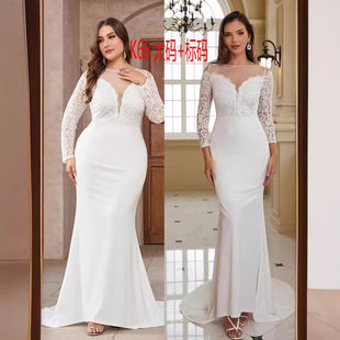 lace 白色蕾丝礼服裙 4XL size for women大码 dress plus white