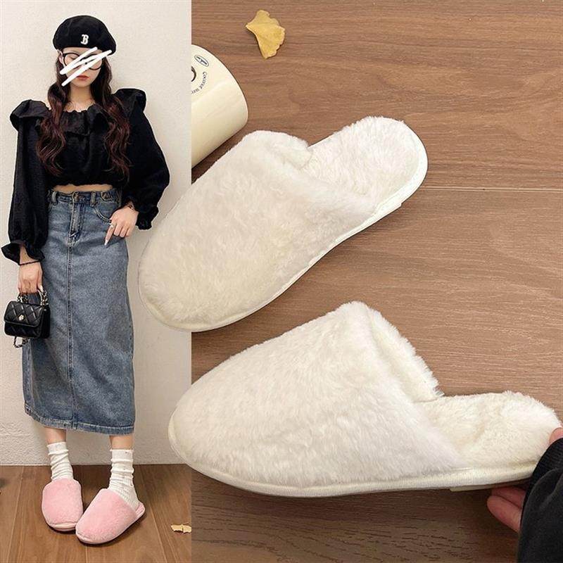 2023秋冬季休闲时尚小众ins潮百搭柔软舒适平底防滑包头毛毛拖鞋,居家布艺,居家凉拖/凉鞋,淘宝优惠券,粉丝福利购,淘宝优惠卷