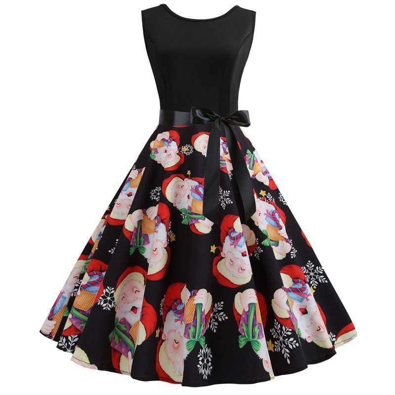 Z跨境复古风圆领无袖拼接印花下摆露背大摆连衣裙,女装/女士精品,连衣裙,淘宝优惠券,粉丝福利购,淘宝优惠卷