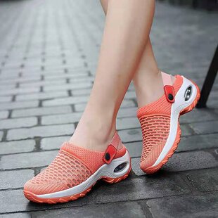 2026 shoes women夏季欧美网纱网布套脚大码拖鞋摇摇妈妈凉鞋女两